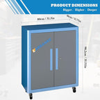 Upgraded Double Door Tool Chest with Locking System,Rolling Tool Chest with 360° Swivel Casters and Foot Pads,Large Tool Cabinet with Movable Partition for Different Needs,Large Assembly Box