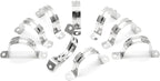 10Pcs 1-3/4 Inch Stainless Steel Conduit Clamps, Two Hole Strap U Bracket Rigid Pipe Strap Metal U Clamp Conduit Strap Tension Clips U-tube Clamp Heavy Duty