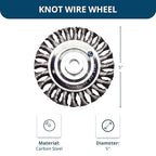 Benchmark Abrasives 5" x 1/2" Standard Twist Knot Wire Wheel with 5/8"-11 Thread, for Weld Cleaning, Weld Spatter Removal, Deburring, Use with Angle Grinders - Carbon Steel (5" x 1/2")
