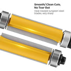4Pcs Top and Bottom Bearing Flush Trim Router Bits Set 1/4 Inch Shank, Carbide Pattern Flush Trim Cut Router bit, 1/2 Inch Cutting Diameter, 3/4", 1", 1-1/4", 1-1/2" Inch Cutting Length (Size A)