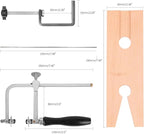 3 in 1 Jewelry Making Kit Jeweler's Saw Frame Adjustable with 144 Blades, Bench Pin Clamp Set V-Slot Workbench Wooden Jewelry Clamp Tool