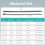 Metal Zip Ties Black 11.8 inch 100pcs 304 Stainless Steel Epoxy Coated Locking Cable 300mm Heavy Duty Exhaust Wrap Multi Purpose Binding for machinery, vehicles, farms, cables, pipes,Fence