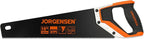 JORGENSEN 15” Hand Saw, Black Coated Coarse Handsaw 8TPI for Wood Cutting, Ergonomic Non-Slip Aluminum Handle for Sawing, Trimming, Gardening, Pruning, PVC