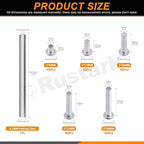 201Pcs 5 Sizes M5 Aluminum Flat Head Semi Tubular Rivets Assortment Kit with Punch, Partial Hole Tubular Rivets Round Flat Head Semi Tubular Rivet Silver Tone for Household Industry Repairing