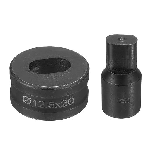 HARFINGTON Hydraulic Hole Punch Die Φ12.5×20mm Oval Hole 40Cr Steel Electric Punching Kit for CH70 Electric Punching Machine, Black
