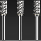 Carbide Burr Set 1/4" Shank SB-5 Die Grinder Bits Tungsten Double Cut Burr Bits (1/2" Cutter Dia X 1" Cutter Length) for Die Grinder Kits Metal Grinding Drilling Polishing (3pcs)