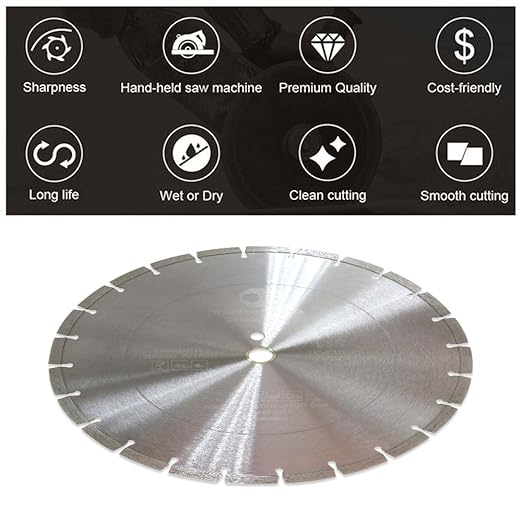 LSS 16 inch Diamond Blades Dry or Wet Cutting General,Purpose Power Saw Blade,for Masonry Brick Marble Concrete Circular Saw Blade (16")