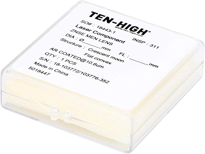 TEN-HIGH GaAs Laser Lens Diameter 19.05mm Focal Lens for CO2 Laser Cutting Engraving Machine, FL: 4" (4"/101.6mm)