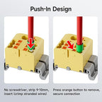 4Pcs KV225G DIN Rail Terminal Blocks, 3-Pole 1 in 6 Out Push-in Wire Connector/Splitter, 690V 24A
