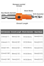 Countersink Drill Bit Set Hex Shank Woodworking: 5Pcs Tapered Pilot Hole Bits with Quick Change – Ideal for Carpentry, DIY & Home Repair Projects