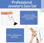Jewelers Tools Set Including Jeweler Saw Frame Bench Pin Clamp Diamond Needle File Wooden Ring Clamp and Ring Sizer Mandrel Measuring Tool Jeweler's Mallet Hammer Stick for Jewelry Making