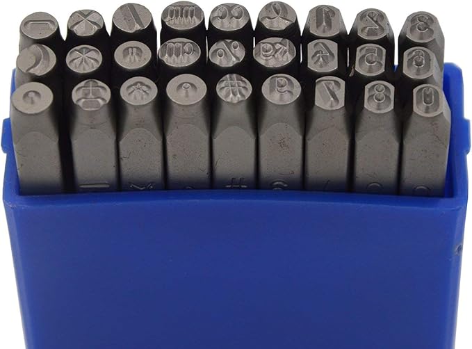 WKSTOOL 5/64 2mm Heavy Duty Carbon Steel Numbers Symbols Character Mark Code Hand Stamp Punch for Stamping Jewelry Sheet Metal Plate Mold Die Making