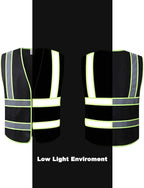 Tekware Safety Vest with High Reflective Strips, Pack of 10 Bright Neon Color Construction Protector with Zipper