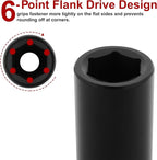 CASOMAN 1/2-Inch Drive x 19mm Deep Impact Socket, 6-Point, Metric, CR-MO