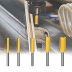 7pcs Straight Router BIT 1/4" Shank Tungsten Carbide Double Straight Dado Router Bit Set, 1/4,5/16,/3/8,1/2,19/32,43/64,23/32 Cutting Diameter Trimming Cutter for Woodworking