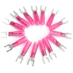 Hordion 100PCS 22-16 AWG Fork Connector, Red Heat Shrink Fork Terminals Waterproof and Insulated Electrical Crimp Connectors for Boat Truck Stereo