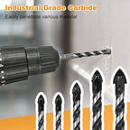Concrete & Masonry Professional Drill Bit Set (5PCS) for Glass/Brick/Plastic/Cement/Wood/Tile/Etc, Industrial Strength Carbide Drill Bit Tip, 1/4"-1/2" by TITGGI