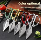 Multi-Purpose Kitchen Scissors,stainless steel scissors,Poultry Shears,Sharpeners Bottle Openers Zester and More Stainless Steel,for opening cans and heavy duty poultry cutting (Black)