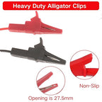2PCS Heavy Duty Alligator Clips Test Leads, 18AWG Multimeter Alligator Clips Test Leads to Right Angle 4mm Banana Plug for Multimeter & Voltmeter, 3Ft 600V/1000V, Double Insulated ﻿ ﻿