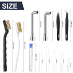 Complete 26-Piece 3D Printer Nozzle Wrench Maintenance Kit: Includes 20 Cleaning Pins with Storage Box, 2 Tweezers, 2 Copper Wire Brushes, 2 L-Shaped Wrench Tools for Optimal 3D Printing Performance