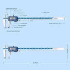 Dasqua High Precision 12 Inch/300mm Electronic Micrometer Digital Caliper Stainless Steel with Large LCD Screen Auto Off Featured Measuring Tool