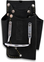 FESA Small Leather Tool Pouch - 5-in-1 Heavy Top Grain Leather Small Tool Pouch with a Steel Hammer Loop, 4 Pockets & Reinforced Heavy Duty Rivets - Fits Belts up to 3" - Handcrafted