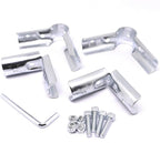 90 Degree Pipe Connector Tee Clamp Fittings, Steel Connection Clamps Set with Small Wrench （2set, 25mm）