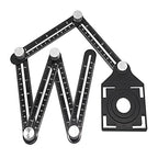 Angzhili 1 Pack Multi Angle Measuring Ruler,Aluminum Alloy Multi-Function Angle Ruler,6 Section Ceramic Tile Opening Locator, Angle Measurement Tool,Band Hole Locator