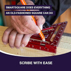 7.5" Advanced Carpenter Square w SmartBubble - Jig Block - Accurate Flatwork - Repetitive Markings (Ocean)