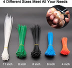 GOONSDS 750 Pcs Zip Tie Kit, Tie Wraps Self-Locking Colored Nylon Zip Ties for Indoor and Outdoor Multi-Purpose Electriduct Cable Wire Tie & Adjustable Zip Strap