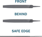 2P 6-inch Flat Medium Cut File Double Cut Teeth High Carbon Steel Hand File Single Cut Hardened Without Handle Ideal for Wood, Metal, Plastic