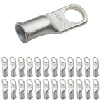 SELTERM 25pcs 6 AWG 5/16" Stud Marine Grade Tinned Copper Battery Cable Lugs, 6 Gauge Ring Terminals, UL Wire Lugs Electrical Battery Cable Ends, Tinned Copper Lugs Battery Terminal Connectors