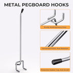 INCLY 50 Pack Pegboard Hooks, 6 Inch Metal Peg Board Shelving Hooks Accessories, Peg Board Tool Hangers Fit for 1/8“ and 1/4" Pegboard Hanging Tools for Garage, Craft Room, Kitchen, Store