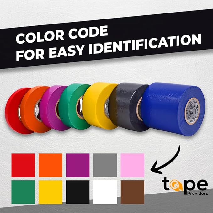 WOD ETC766 Professional Grade General Purpose Brown Electrical Tape UL/CSA Listed core. Vinyl Rubber Adhesive Electrical Tape: 3/4inch X 66ft. - Use at No More Than 600V & 176F (Pack of 10)