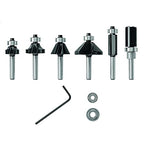 BOSCH RBS006TES 6-Piece (Universally Compatible Accessory) Carbide-Tipped Trim and Edging Router Bit Assorted Set