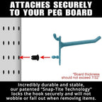 PegPro® 2" Hooks Kit for Standard “Wood Fiber” pegboard – Durable Plastic Pegboard Hooks - for Garage, Kitchen, Craft Room, and More (2" Hook - 24 Pack, Caribbean)