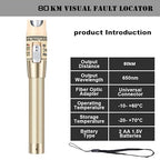 Visual Fault Locator,80-100KM Fiber Optic Cable Tester Meter, VFL Red Light Pen Light Source Testers (Golden)