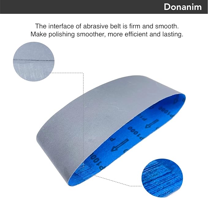 4 x 36 Inch Silicon Carbide Sanding Belt, Knife Sharpening Sanding Belts Assortment 600 800 and 1000 Grits Sander Belts, 6 Pack