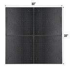 16x16 inch Wall Organizer Pegboard Panels, Black Metal Pegboard for Tool Storage, Workbench Tools Organization Peg Board(4PCS, Black)
