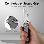 CIVIVI Folding Utility Knife Box Cutter, Elementum Utility Pocket Edc Knife with 3Pcs Extra Razor Blades, Three Ways to Open, Ideal Gifts for Men Women C23039B-4