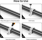 30 PCS 1-9/16 Inch Reinforced Rigid Pipe Strap, 2 Holes U Bracket Cable Clamp Hanger, Zinc Coated Tension Tube Clip, Conduits Strap Clamps for Pipe Fixing on Various Surfaces, 30 PCS(40 mm)