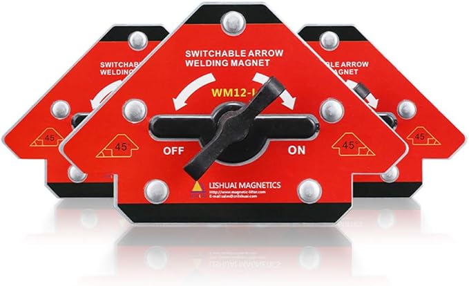 LISHUAI Unique Design On/Off Switch Strong Neodymium Arrow Welding Magnet/Magnetic Angle Welding Clamp 45 90 135 Degrees 55 LBS