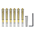 6PCS Pilot Drill Bits Set with Titanium -Plated, 1 Extra Spring and Wrench, Replacement Central Drill Bits for Hole Saw, Ideal for Steel, Metal etc.