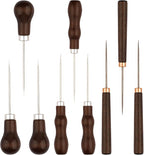 9 PCS Leather Awl Tool Set - Professional Punch & Stitching Awl Tool, Gourd Shape Handle Punch Tools, Scratch Awls Sewing Tool for Leathercraft, Shoe Repair, DIY Sewing & Woodworking