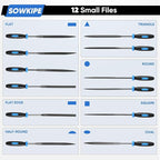 17-Piece Metal File Set with Carrying Case, 4 Large Metal Files, 12 Small Needle Files, and Cleaning Brush, Perfect for Wood, Plastic, and More