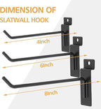 Slatwall Hooks Assortment Kit, 60 Pcs 4" Black Metal Display Hooks for Slat Wall Panels, Garage Storage, Pegboard, Gridwall, Retail Store Organization Accessories
