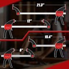 XINQIAO Bar Clamps for Woodworking 6 Inch (4) 12 Inch (2) Wood Clamps Set, One-Handed Spreader with 150lbs for Stable and Reliable Fixing Solutions