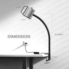 Clamp Light, 18W Machine Light, 1800 Lumens Flexible Lathe Work Light for CNC Milling Machine Drill Press Lighting (clamp Base)