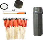 Emergency Fire Starter | Windproof & Waterproof Storm Matches with Waterproof Case & Wax Rope | Survival Gear for Camping, Hiking, Bushcraft, Bug Out Bag