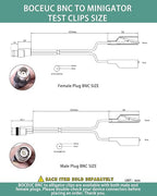 BNC Test Leads, BNC (Male) to Alligator Clip, Test Lead Breakout Cable for Multimeter, 5A Current Rating, 1 Pack